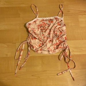 Small floral Print Drawstring Side Cami Top